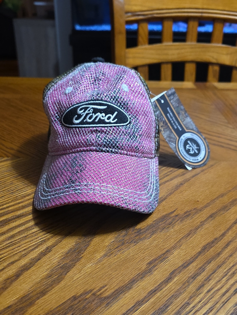 Ford Pink Camouflage Trucker Hat with Logo Patch
